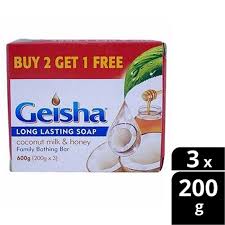Geisha Long Lasting Soap Coconut Milk and Honey Value Pack 3x200g